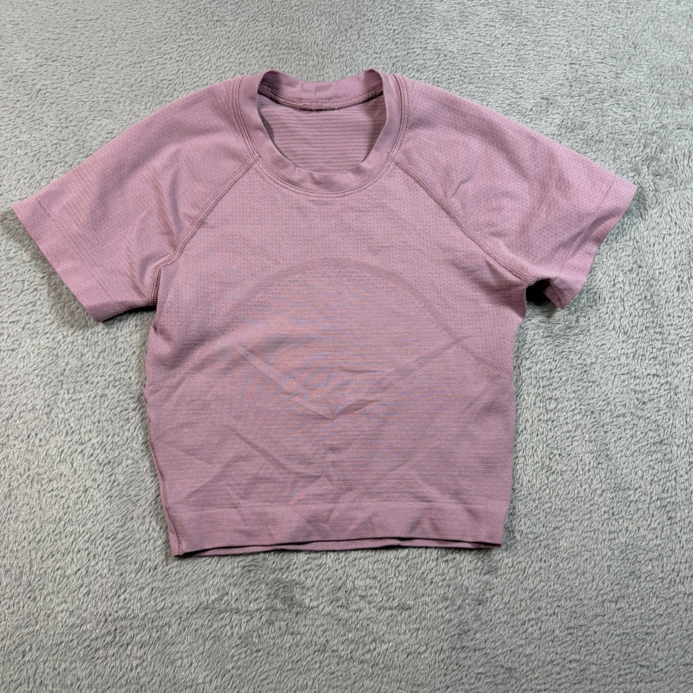 Lululemon Swiftly Tech Short Sleeve 2.0 Women 0 Pink Cropped Athletic Shirt